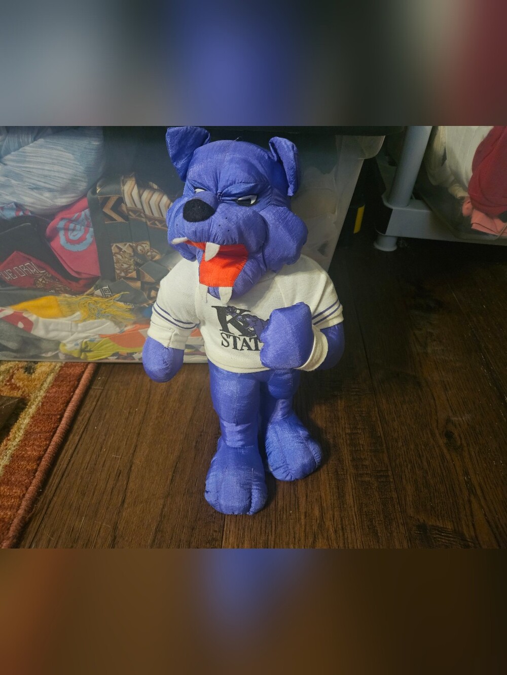 Kansas State Wild Cats Plush Stuffins Willie Mascot Stuffed Animal Damaged Foot.